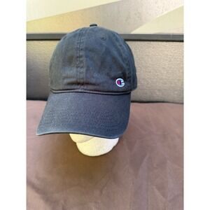 Champion Hat Cap Strap Back Adjustable Mens Black Casual Embroidered Logo